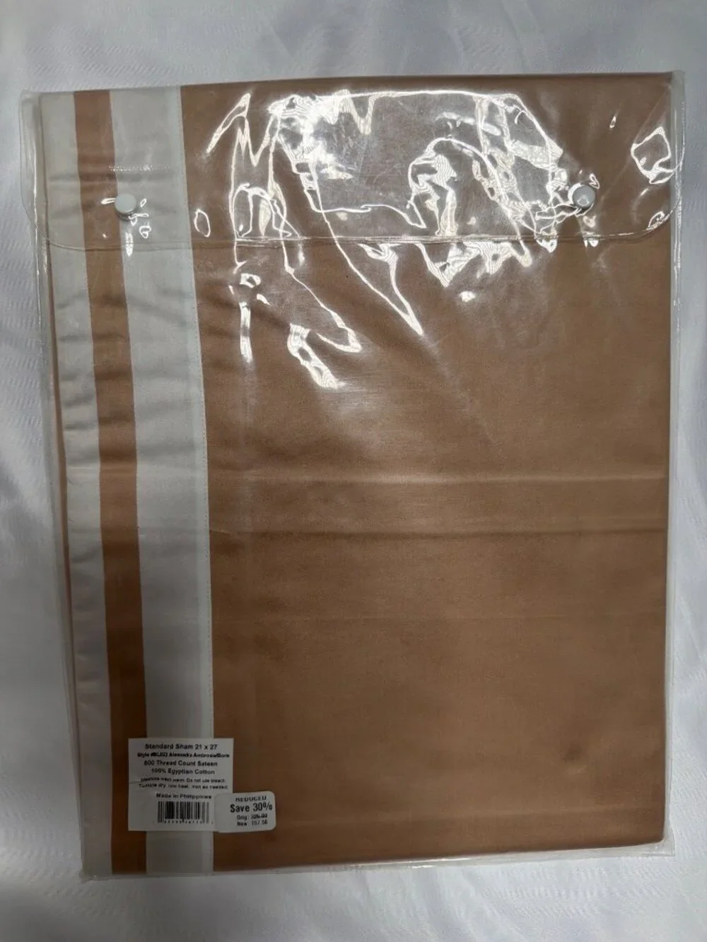 NWT Matouk Alessandra Egyptian Cotton Sham Ambrosia /Bone Size Standard Sham